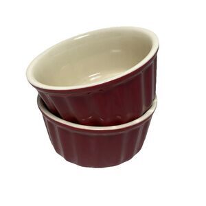 The Good Cook Red Ramikin Bowls 5 in by 2.5 in High Lot of 2